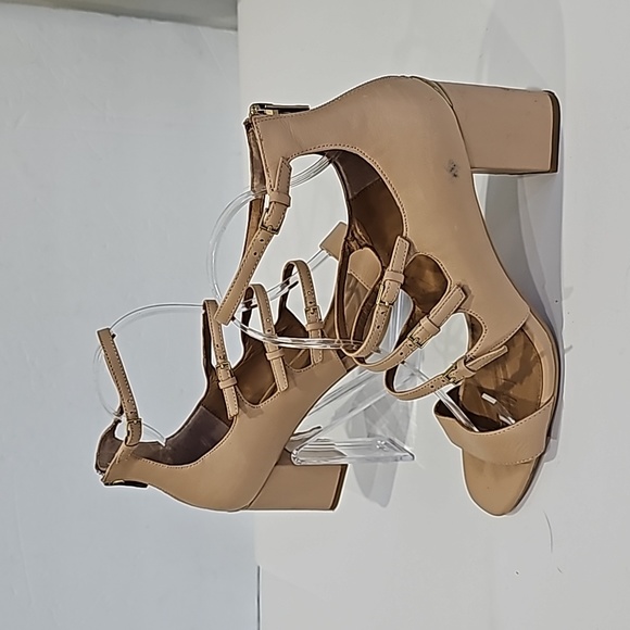 Calvin Klein Caz Cow Silk Sandstorm Beige Leather Open Toe Strappy Sandal Size 9 - Picture 12 of 12